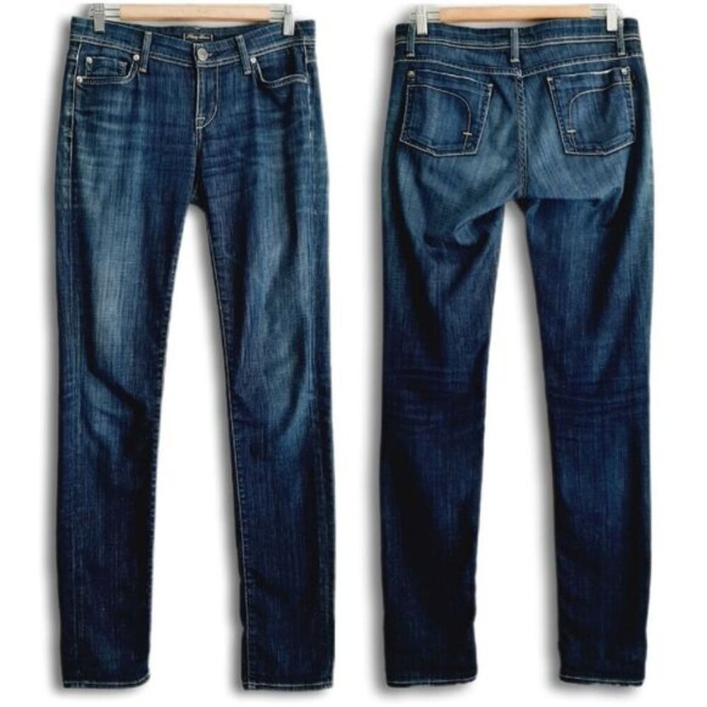 FIDELITY DENIM | Scoop-Low Waist Skinny Low-Rise Seachelt Rinse Jeans 27 Flawed
